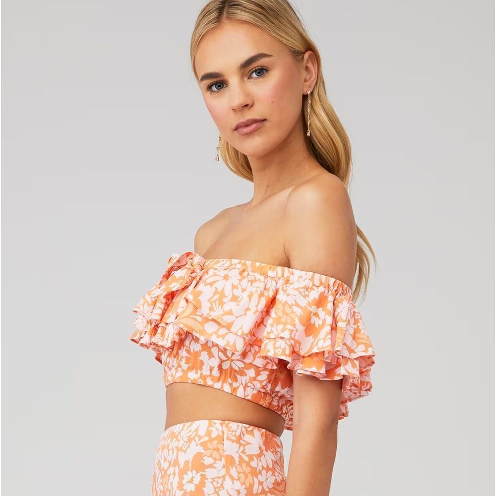 MINKPINK Marli Floral Ruffle Crop Top - Picture 3 of 9